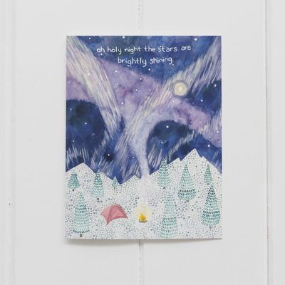 Camping Christmas Holiday Greeting Card