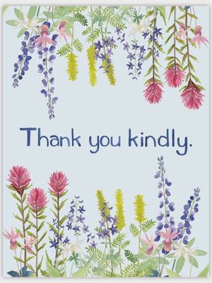 Wildflowers Thank You Watercolor Greeting Card