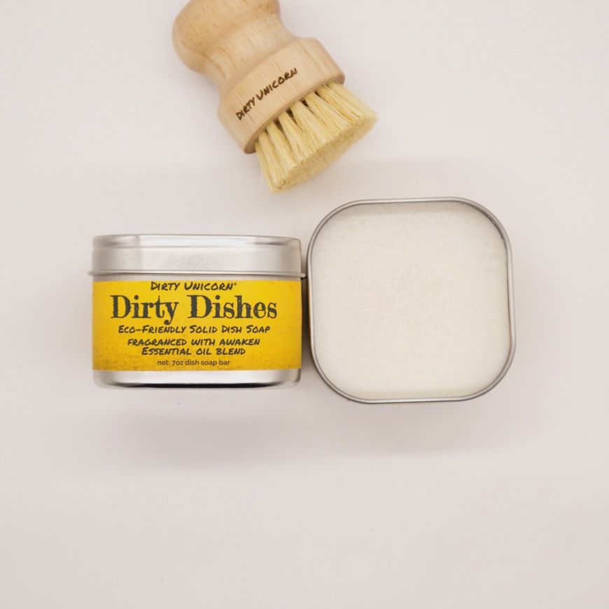 Dirty Unicorn Solid Dish Soap Bar, Type: Peppermint Eucalyptus