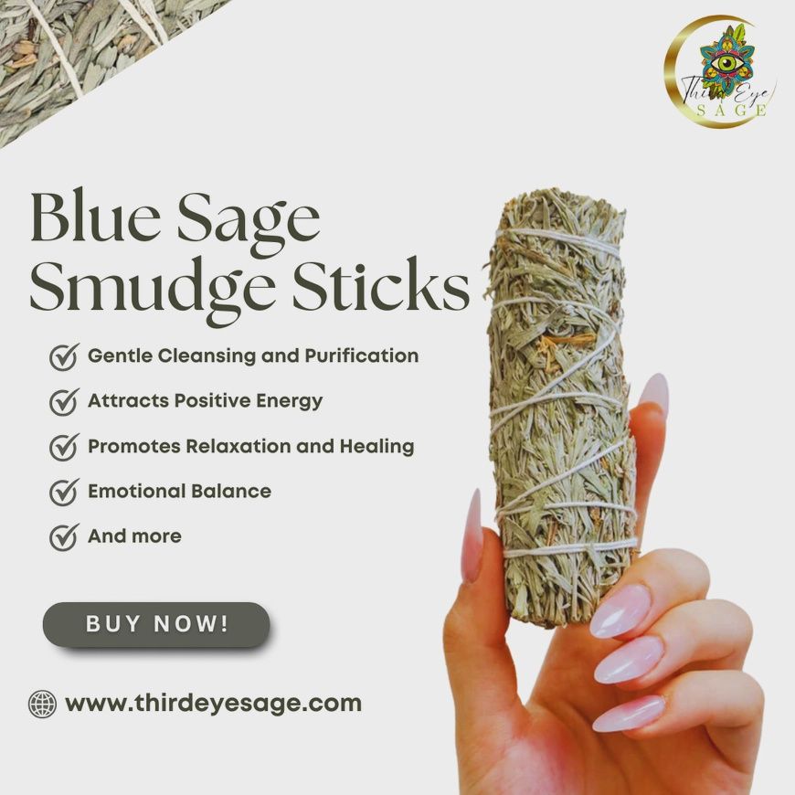Blue Sage 4&quot; Smudge Stick Herb Bundle