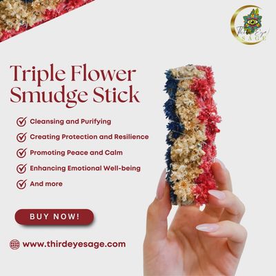 Red / White Mullein + Blue Flowers + Sage Herb Bundle