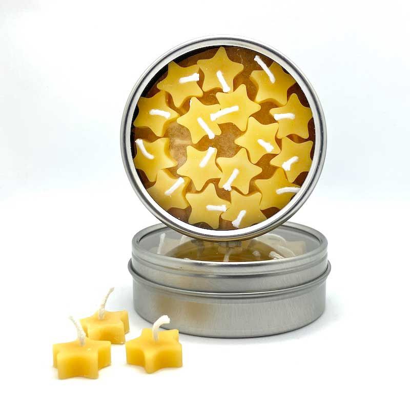 Local Beeswax Candle Set | Mini Stars