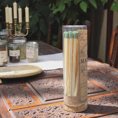 Safety Matches in Glass Vial w/ Cork Lid