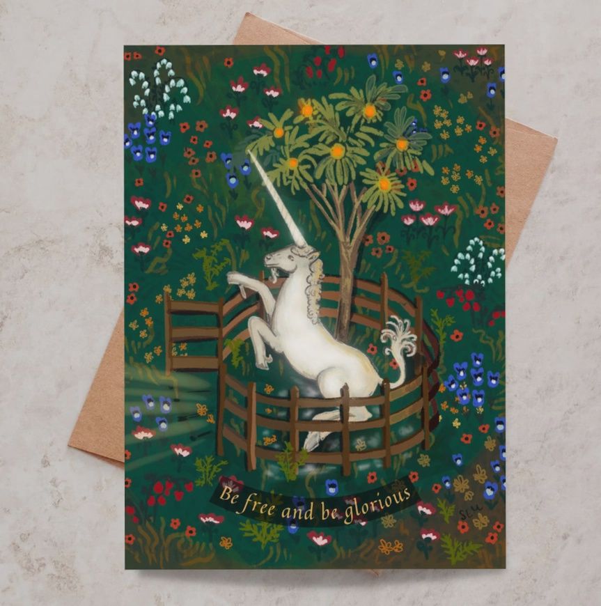 Unicorn Tapestries Birthday Greeting Card
