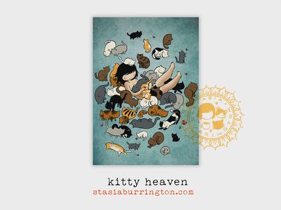 Kitty Heaven 5x7 Postcard Art Print