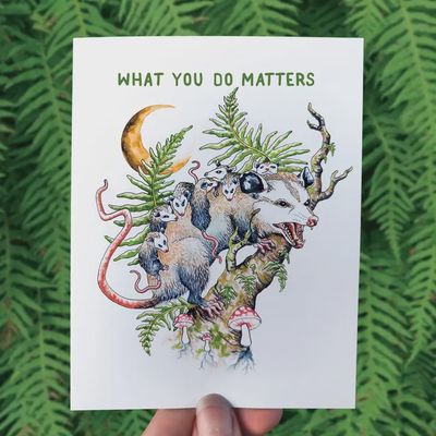 What You Do Matters Possum Greeting Card