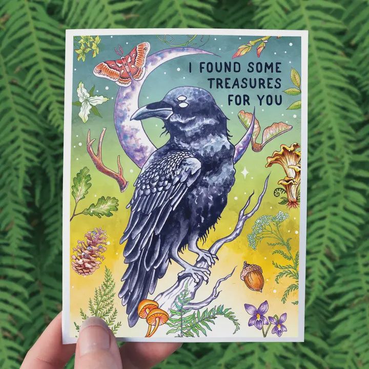 Raven Treasure Greeting Card