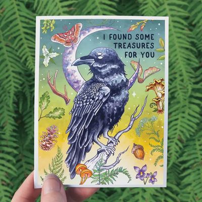 Raven Treasure Greeting Card