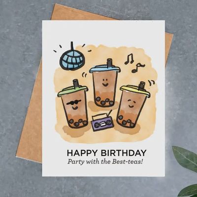 Party with Best-Teas Birthday Card