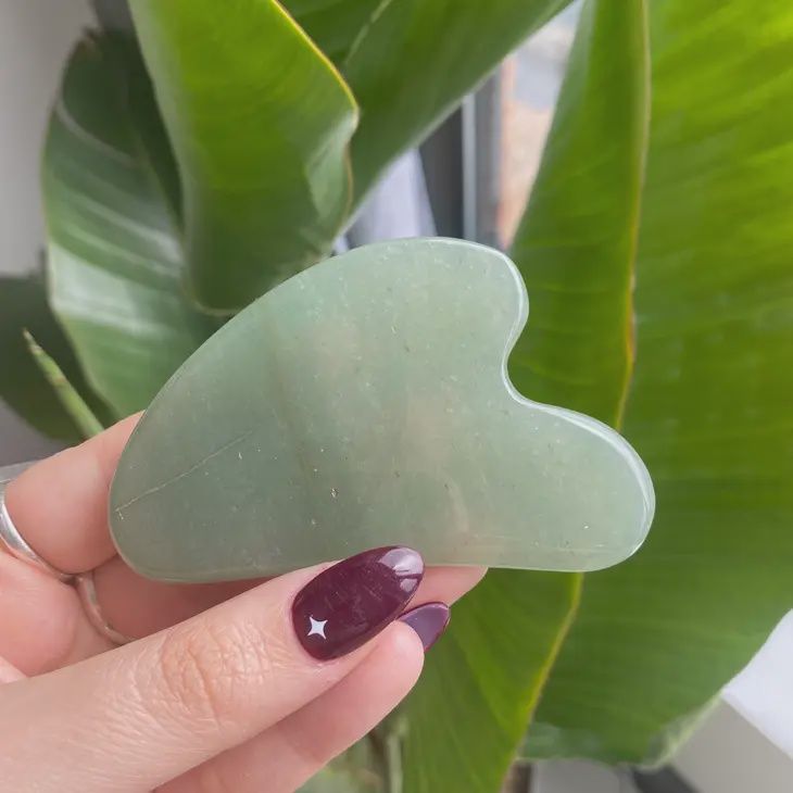 Natural Stone Gua Sha, Material: Green Aventurine