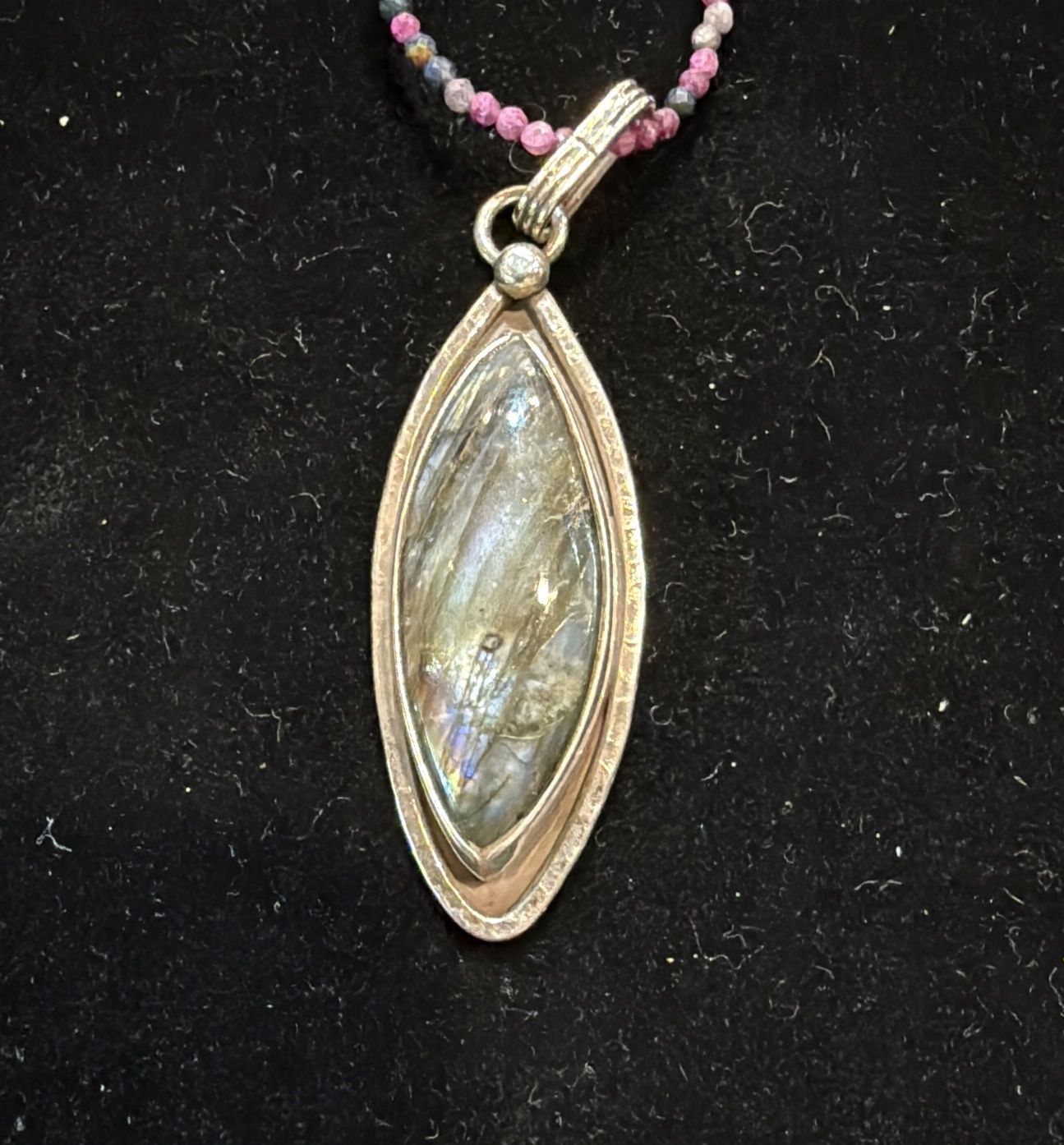 PA Labradorite Marquis Sterling Pendant