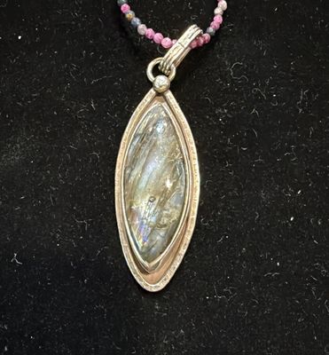 PA Labradorite Marquis Sterling Pendant