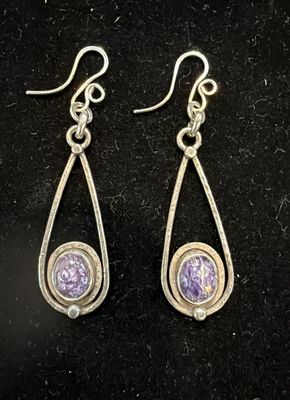 PA Charoite Sterling Earrings