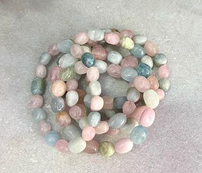 10mm Morganite Tumble Bead Stretch Bracelet