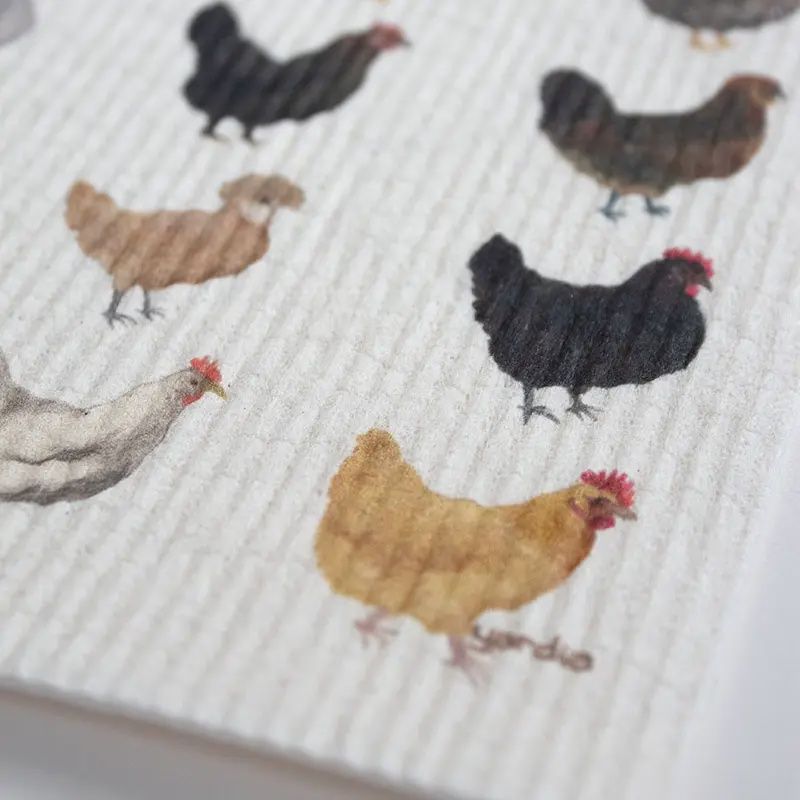Yardia Sponge Cloth - Eco-Friendly Cellulose Dish Cloth, Style: Chickens