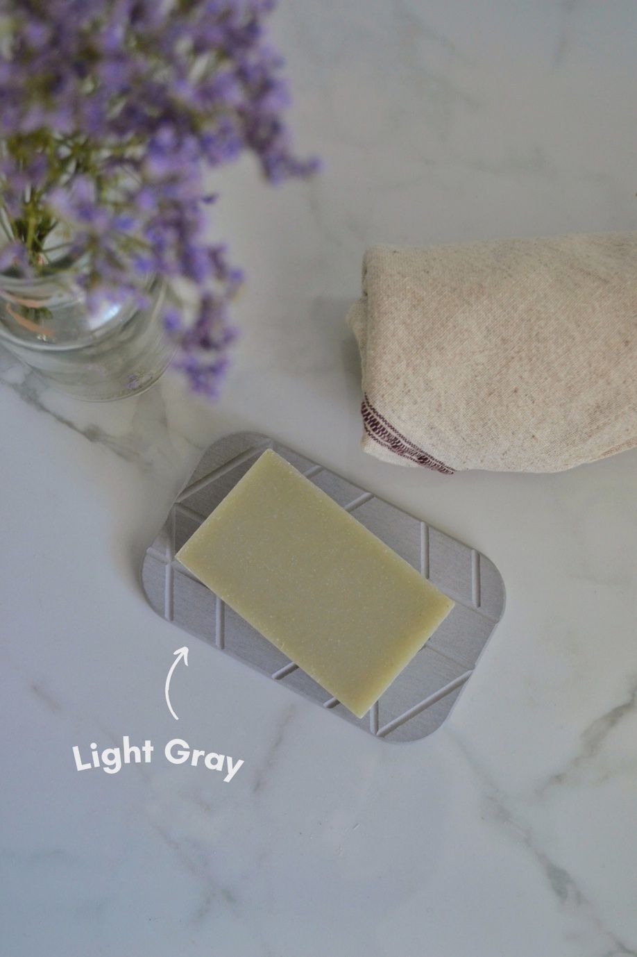 Diatomite Quick-Dry Geometric Soap Dish, Colour: Light Gray