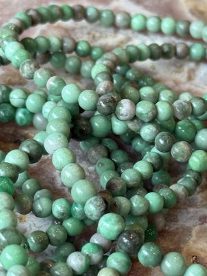 4mm Emerald Beaded Stretch Bracelet