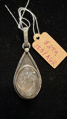 PA Large Oval Gold Rutile Sterling Pendant (pendant only)