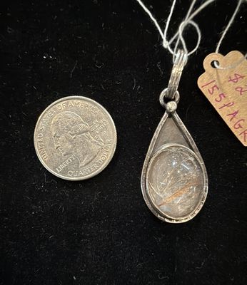 PA Large Oval Gold Rutile Sterling Pendant (pendant only)