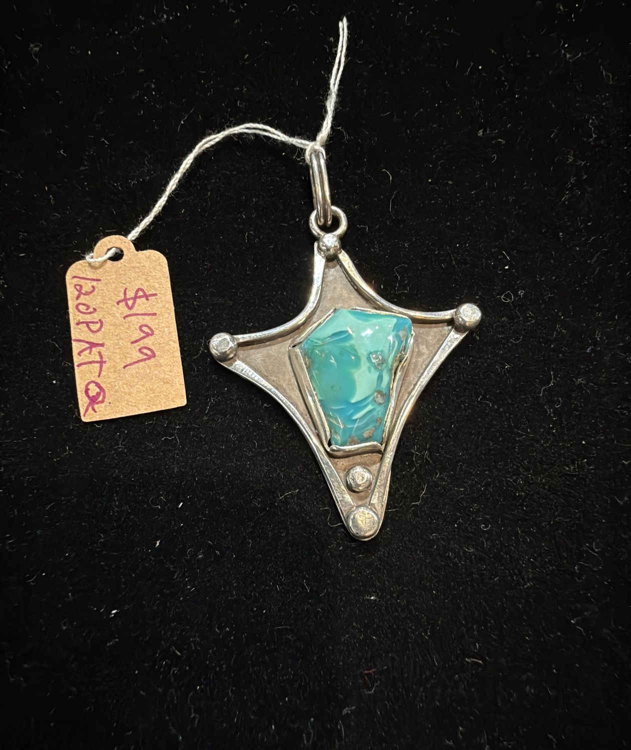 PA Freeform Turquoise in Abstract Sterling Pendant (pendant only)