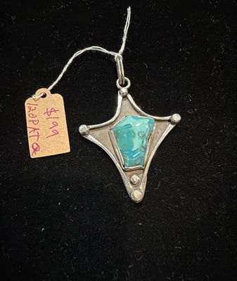 PA Freeform Turquoise in Abstract Sterling Pendant (pendant only)