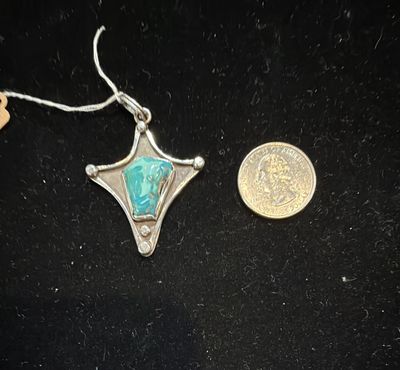PA Freeform Turquoise in Abstract Sterling Pendant (pendant only)