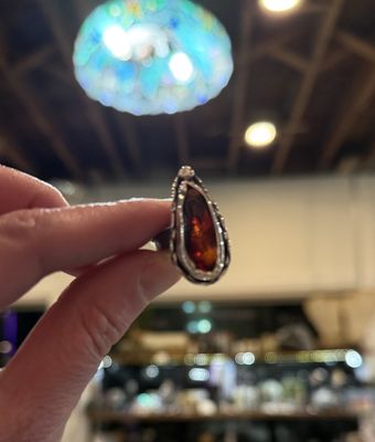PA Freeform Amber Sterling Ring