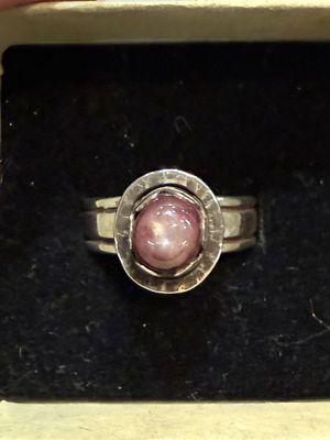 PA Oval Star Ruby Sterling Ring