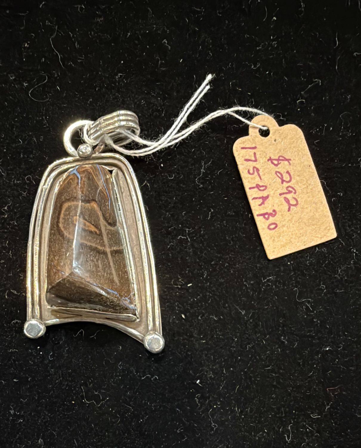 PA Boulder Opal in Trapezoid Sterling Pendant (pendant only)