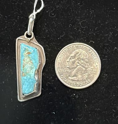 PA Semi-Polished Turquoise in Sterling Pendant (pendant only)