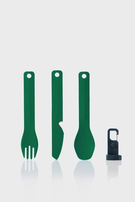 GoBites Bio Durable Plant-Based Knife Fork Spoon Set / Forest Green