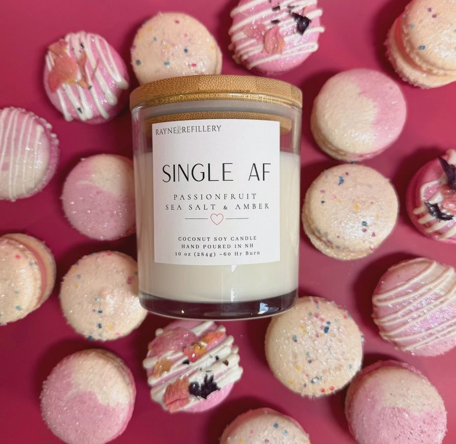 Coconut Soy Wax Candle Gift - V-day Collection, Type: Single AF (no box)