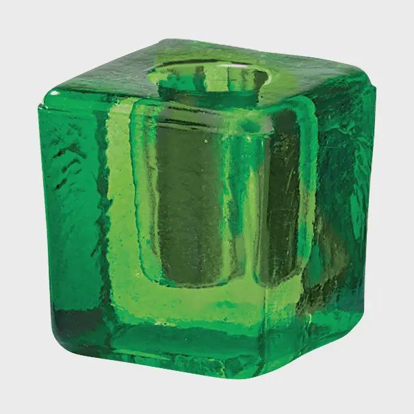 Mini Candle Holder, Style: Green Glass