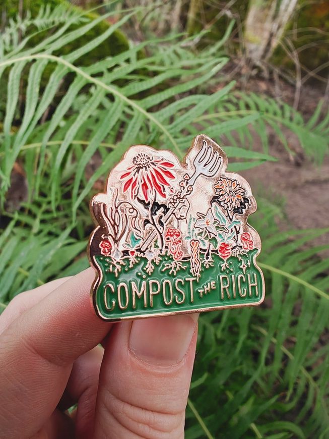 Compost the Rich Enamel Pin