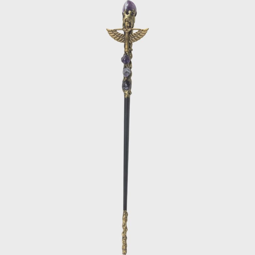 Magick Wand - Amethyst w/ Gold Isis