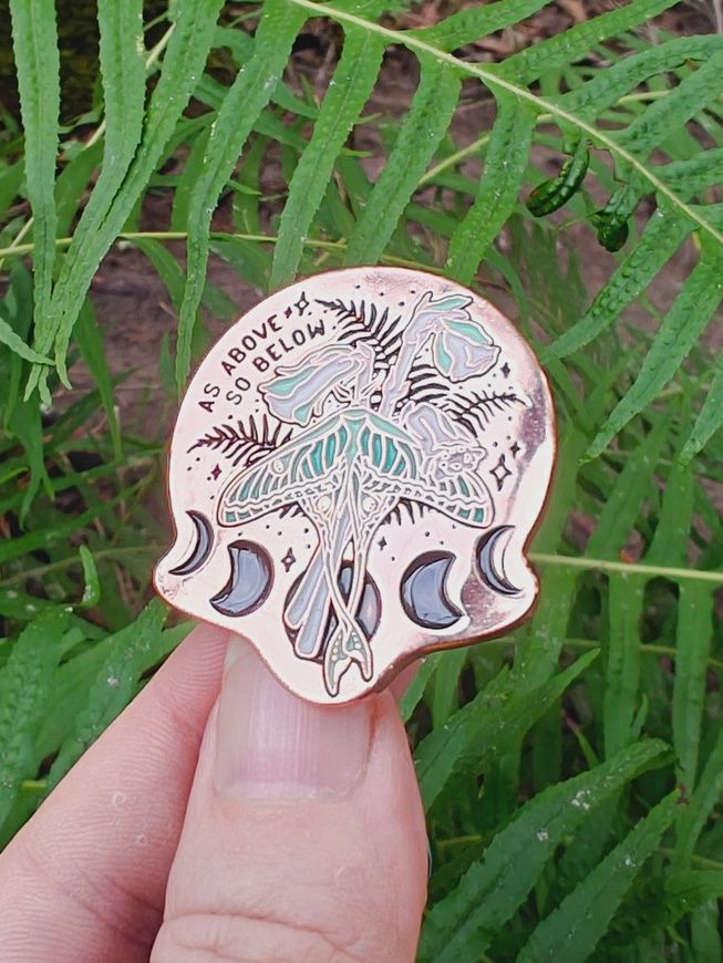As Above Luna Moth Enamel Pin