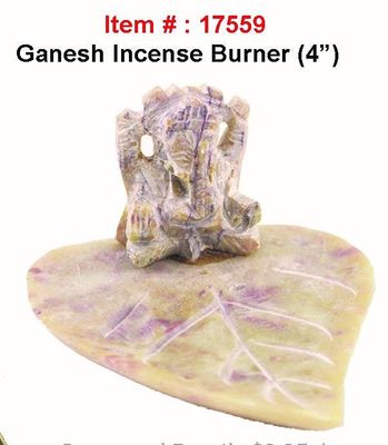 Ganesha Stone Incense Burner | 4in