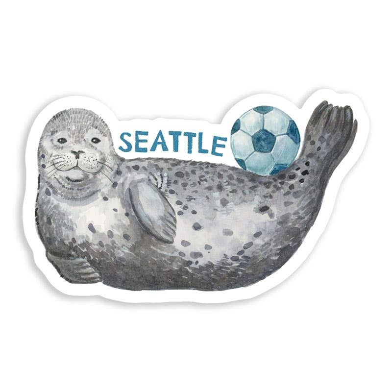 Seattle Soccer Harbor Seal Sticker - World Cup Sticker - Seattle Artist