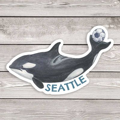 Seattle Soccer Orca Sticker - World Cup Sticker - Seattle Artist
