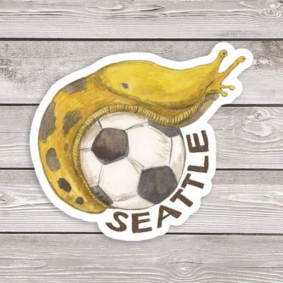 Seattle Soccer Banana Slug Sticker - World Cup Sticker - Seattle Artist