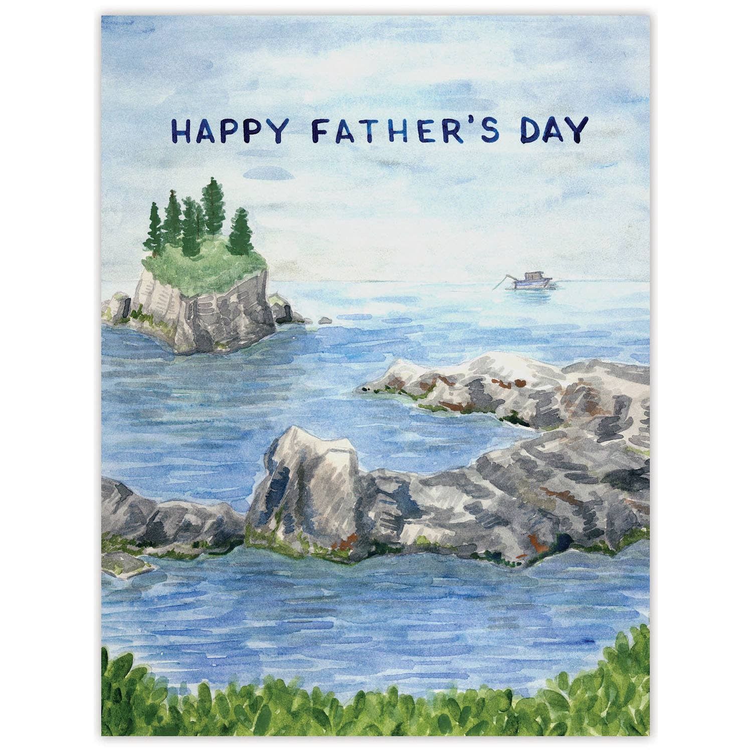 Fishing Happy Fathers Day Fisherman Dad Greeting Card