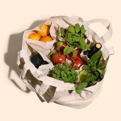 Multi-Pocket 100% Cotton Grocery Tote