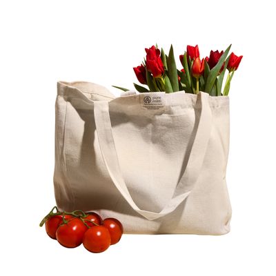 Multi-Pocket 100% Cotton Grocery Tote