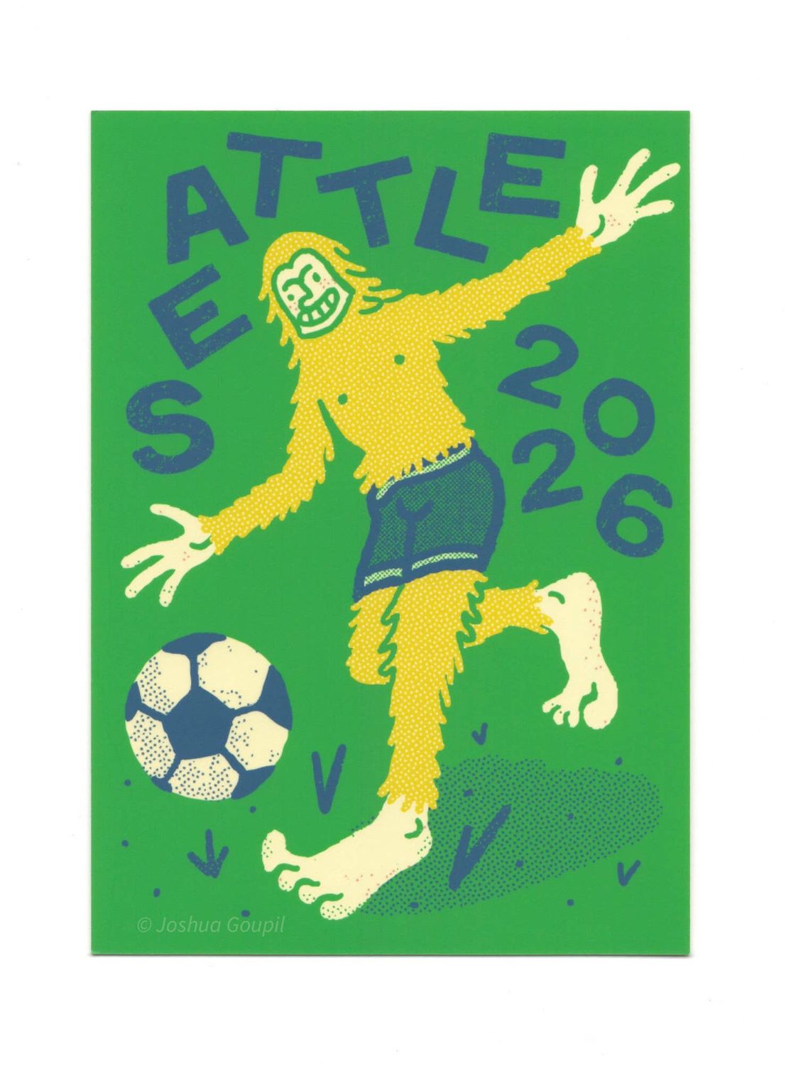 "Bigfoot Plays Soccer" Seattle Soccer 2026 Postcard