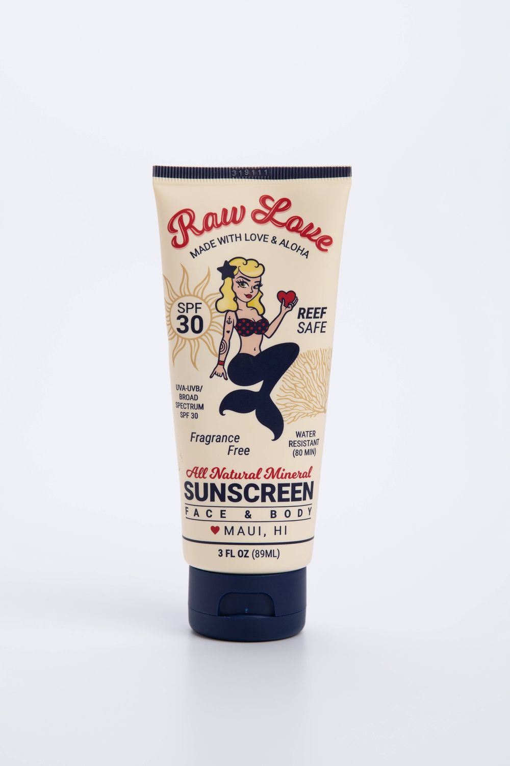 Raw Love Reef-Safe Mineral Sunscreen / Unscented Tube 3oz