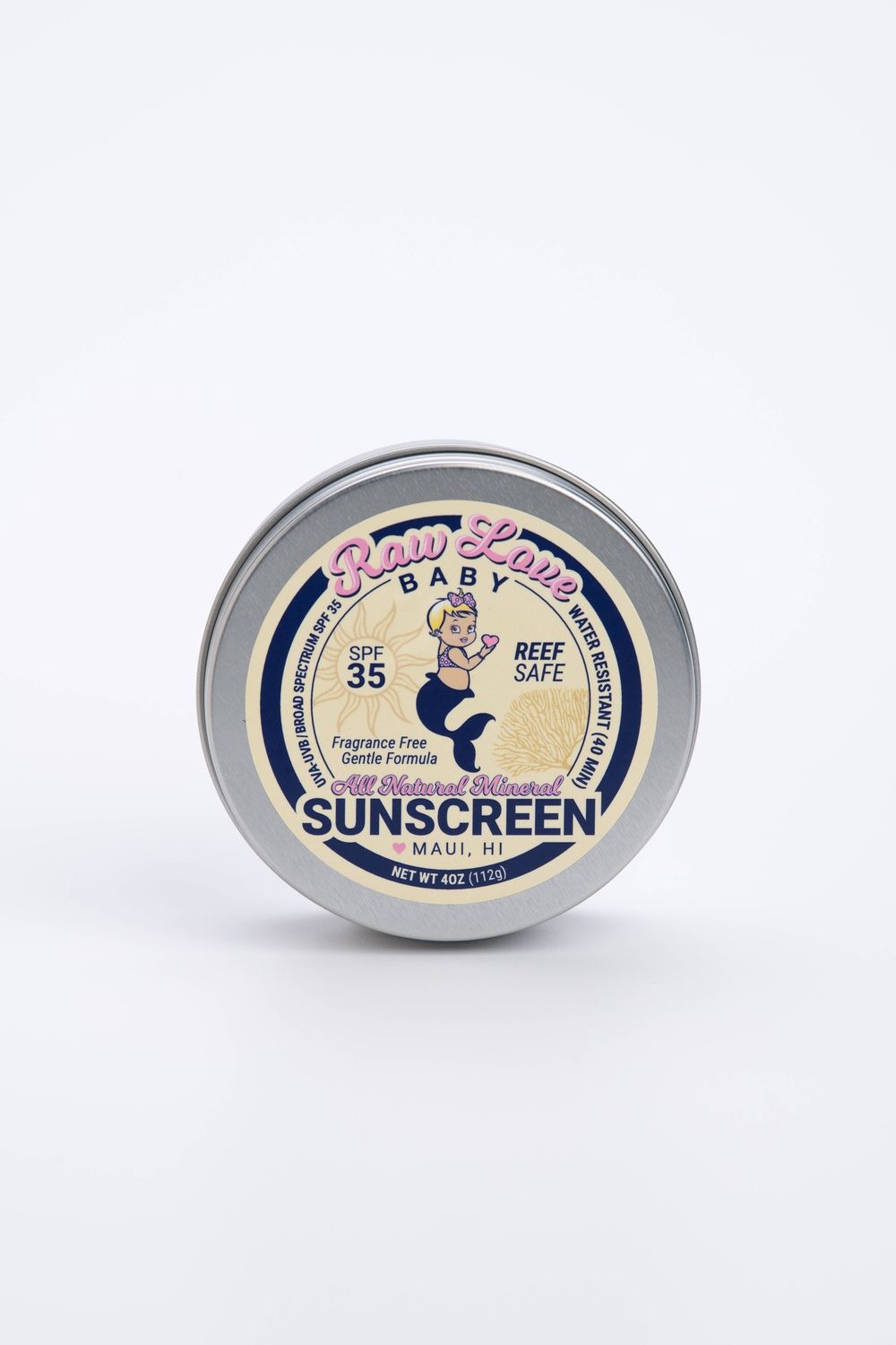 SPF 35 Reef-Safe Baby Mineral Sunscreen Tin / Fragrance Free