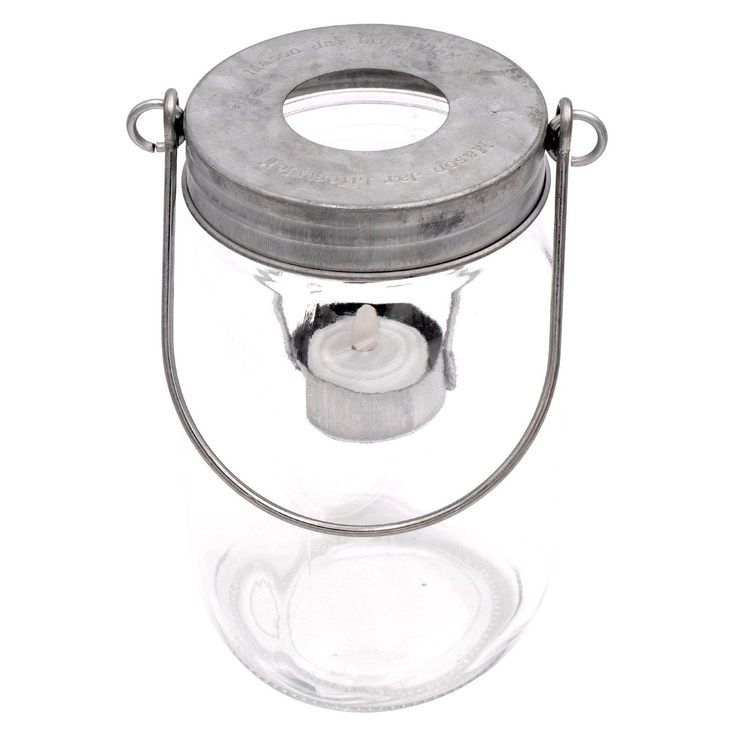 Galvanized Metal Tea Light Candle Holder Lids With Handles (by piece), Size: wide mouth