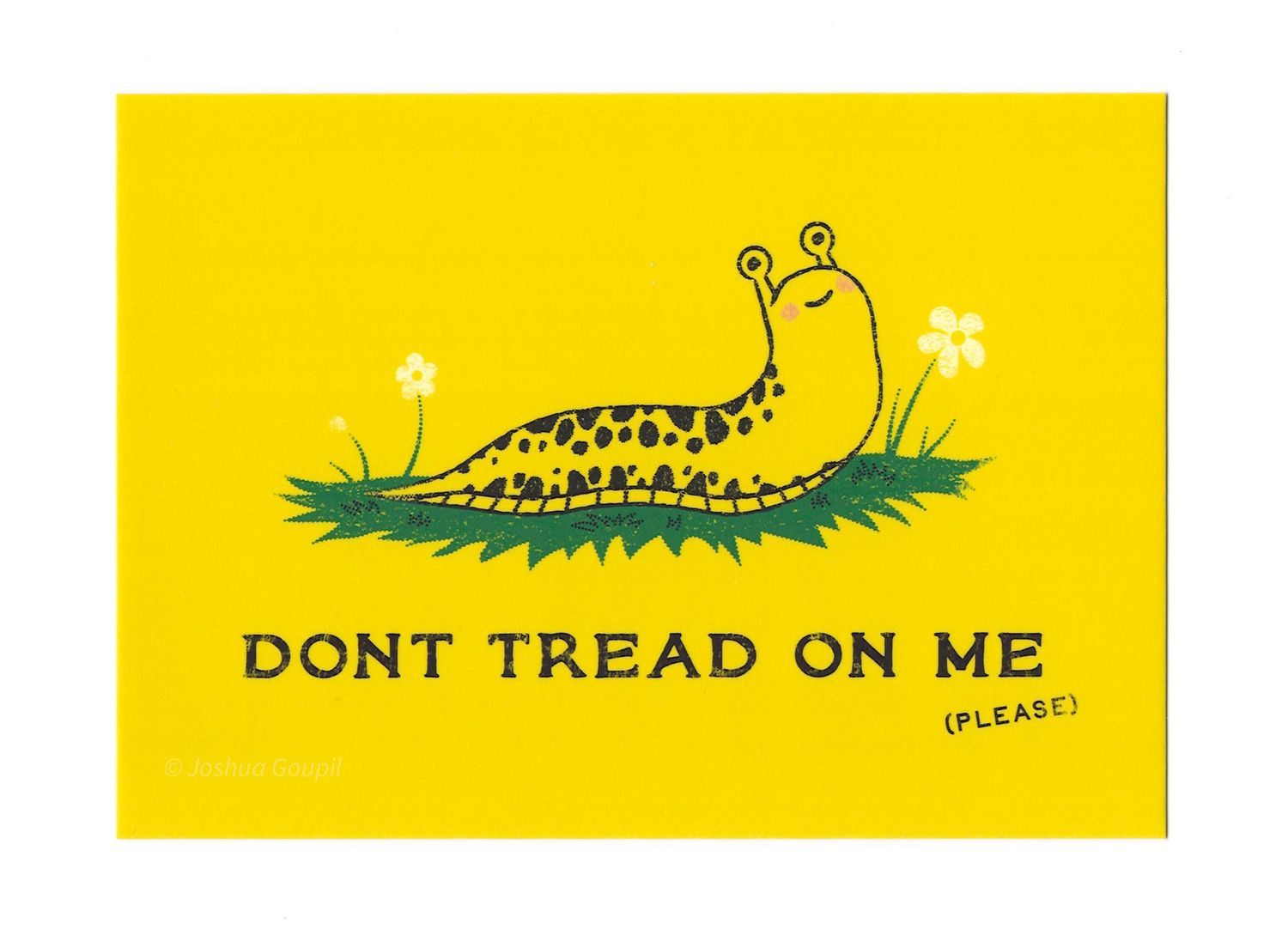 "Don't Tread On Me (Please)" Banana Slug Flag Postcard