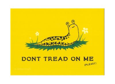 "Don't Tread On Me (Please)" Banana Slug Flag Postcard
