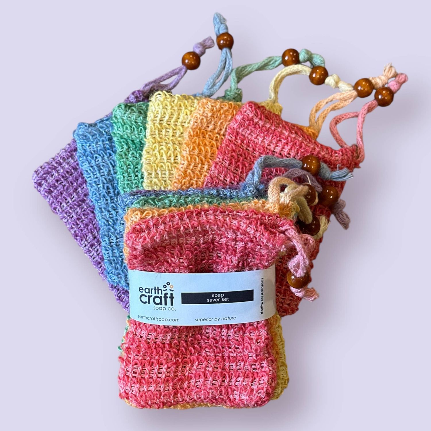 Natural Soap Saver Bags Rainbow Set of 6